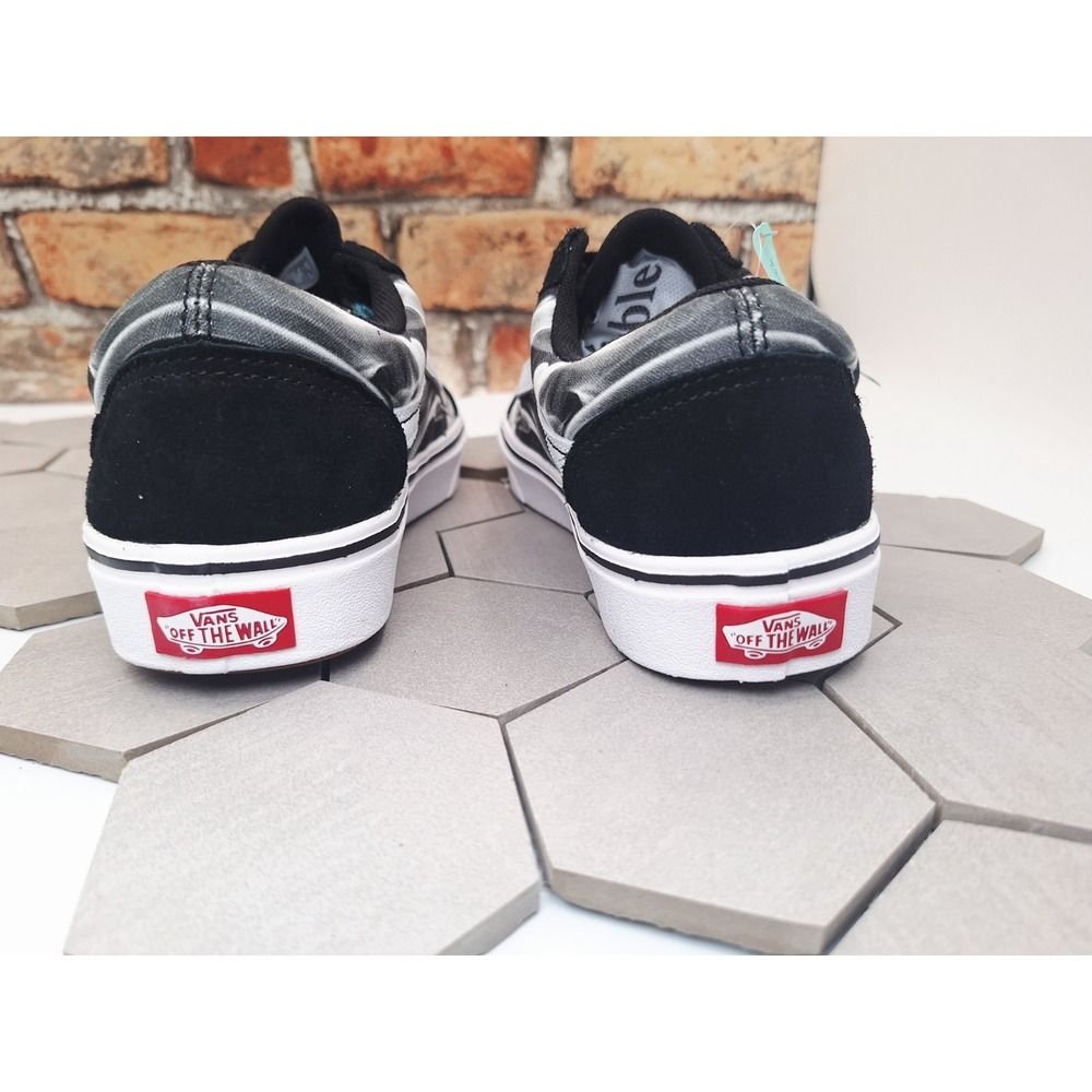 Women Sz 7 Vans Old School Comfy Cush Black White Swirl Sneakers VN0A5DYCBZW Knu - Picture 5 of 9